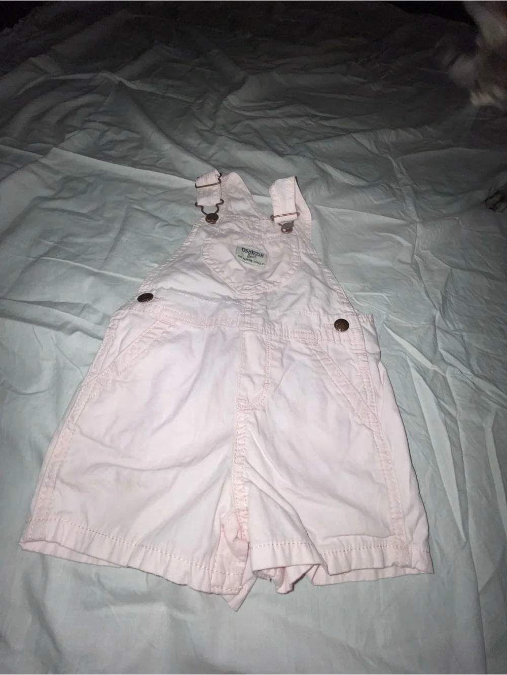 OshKosh B'gosh Pale Pink Short Overalls for Kids